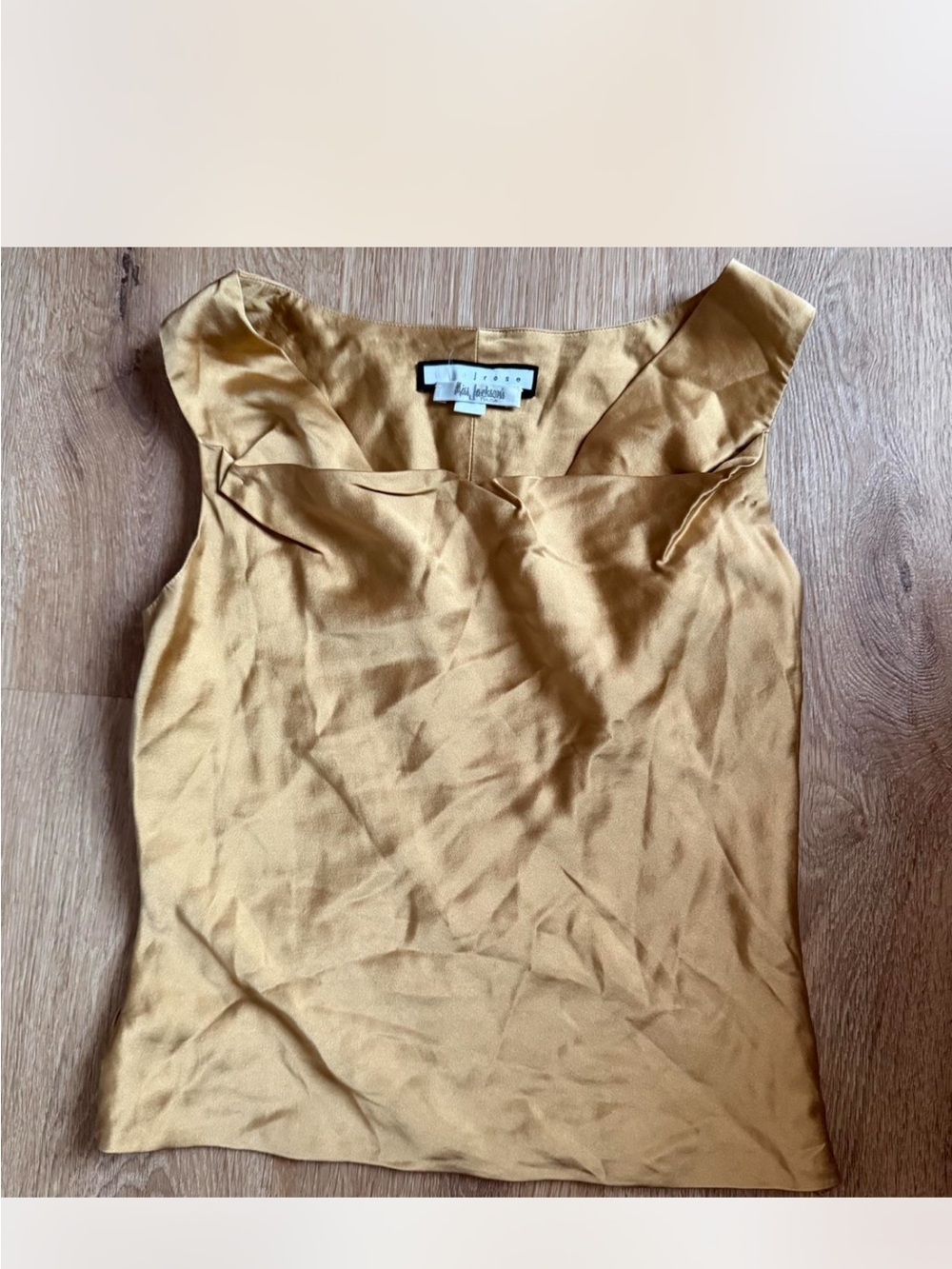 Vintage Golden 100% Silk Sleeveless Blouse